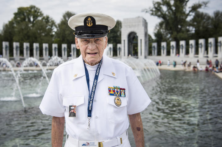 Photo of Howard Hitsman at the World War II Memorial