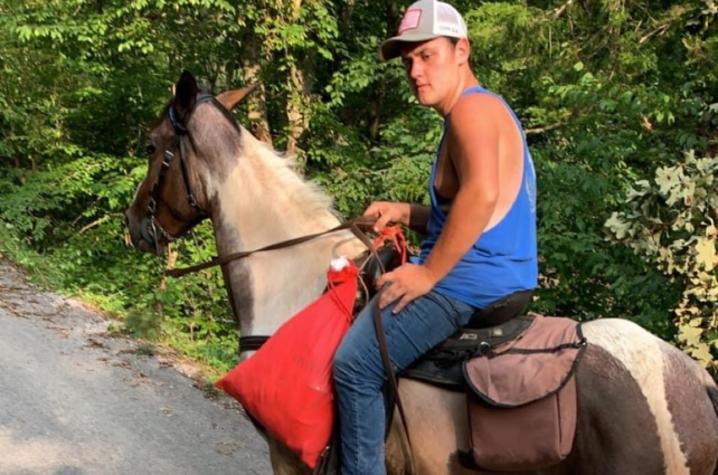 18-year-old Hunter Stidham knew he and other members of the Breathitt Horseman's Association could reach some of the isolated areas. Photo provided.