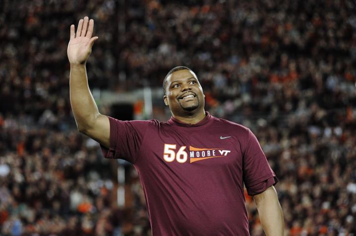 Moore added to his list of accomplishments as he was inducted into the 2023 College Football Hall of Fame. | Virginia Tech Athletics