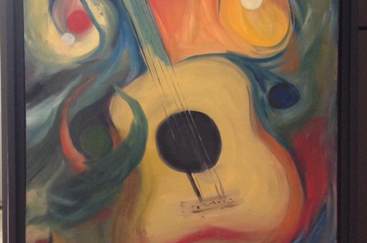 Photo of painting of guitar