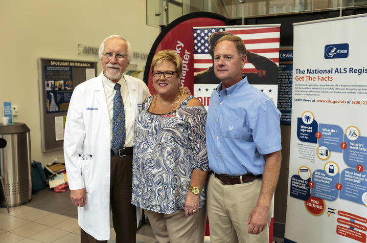 Photo of Dr. Edward Kasarskis, Patricia Peak, and Roddy Williams