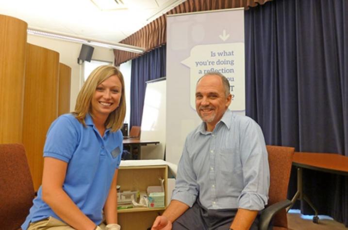 photo of Melissa Collins and David Hibberd at LiveWell Check In