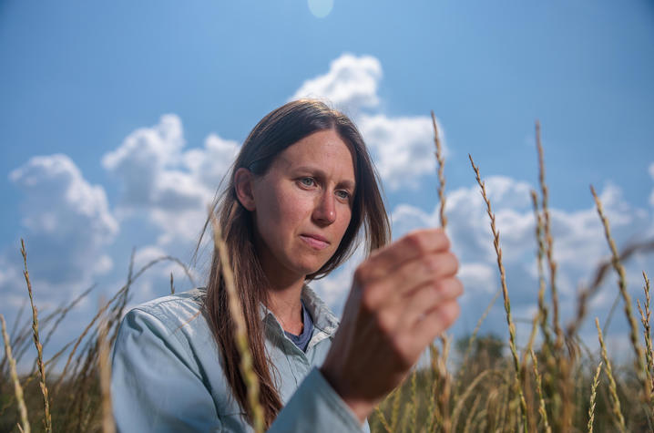 Lauren Brzozowski holding wheat grass Lauren Brzozowski holding wheat grass