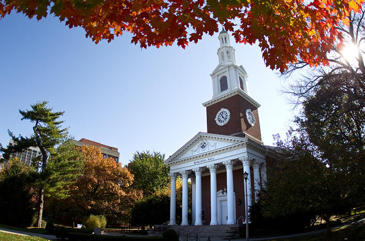 photo of Memorial Hall in fall