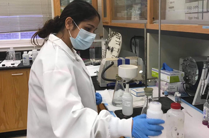 Sweta Ojha in the lab