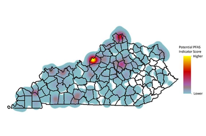 Map of PFAS in Kentucky