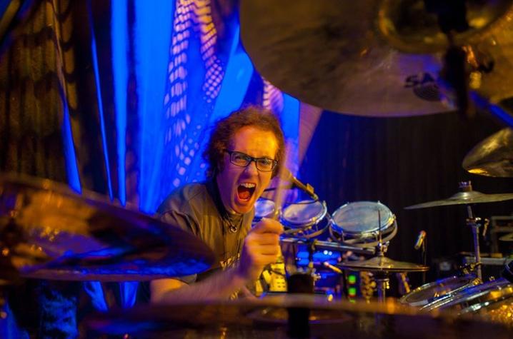 photo of Ryan Brown playing drums in Amsterdam