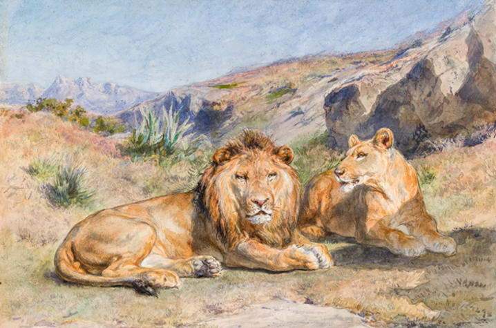 painting "Royalty at Home" by Rosa Bonheur