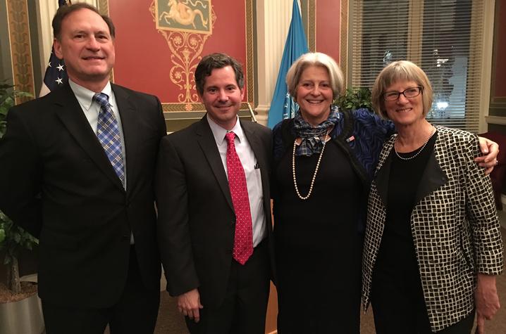 photo of Supreme Court Justice Samuel Alito, Doug Boyd, Martha Alito, AFC Director Elizabeth Peterson