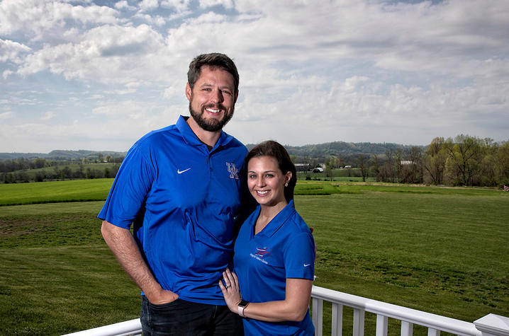 This is a photo of UK alumnus Jacob Tamme, with his wife Allison Tamme.