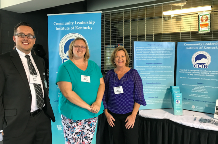 Sherrie Stidham (center) with Ernie Scott of the Kentucky Office of Rural Health and Beth Bowling of the UK Center of Excellence in Rural Health at 2017 SOAR Innovation Summit 