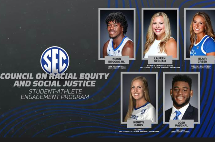  The University of Kentucky will have eight representatives (five student-athletes and three staff) working with the Southeastern Conference’s newly created Council on Racial Equity and Social Justice.