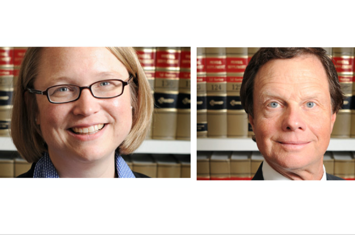 Attorney Elizabeth Woodford (left) and Attorney Tom Miller