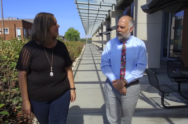 This is a photo from the Campus Walk with UK College of Pharmacy Dean Kip Guy. 