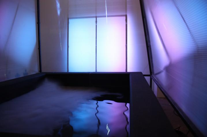 One of Dewhirst's goals with the sensory deprivation tank was to reach at something that felt "impossible spatially." Photo by Hannah Dewhirst.
