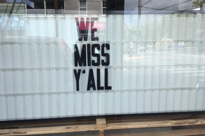photo of signage in shop window on May 2, 2020 - "In This Together"