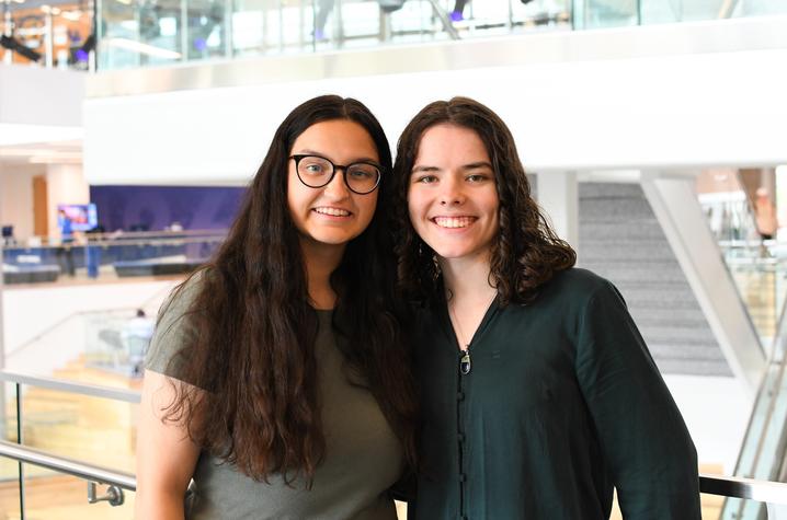 Public Health Students Sophia Goodin and Sophie Ciaverelli stand together Sophia Goodin and Sophie Ciaverelli stand together at the Gatton Student Center