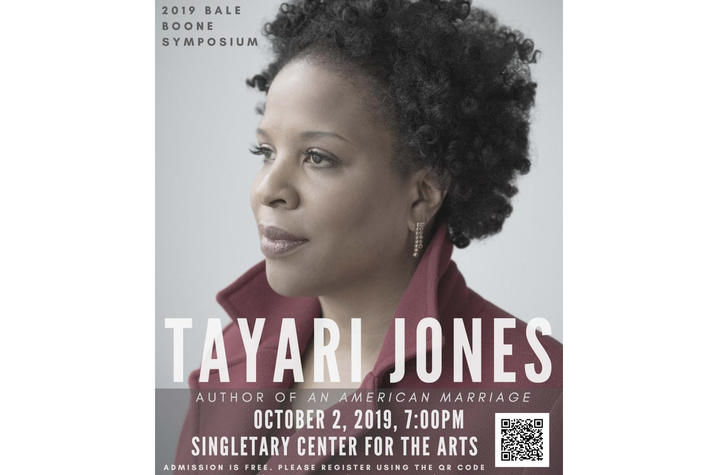 photo of poster for 2019 Bale Boone Symposium with Tayari Jones