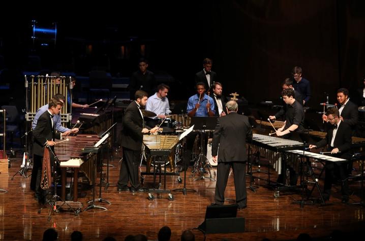 photo of UK Percussion Ensemble performing in UK Parade of Music