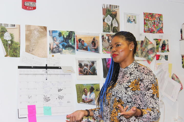 photo of Ebony G Patterson in her studio