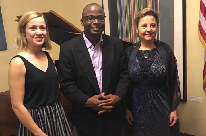 photo of Martina Vasil, Samson Tarpeh and U.S. Ambassador Christine Elder