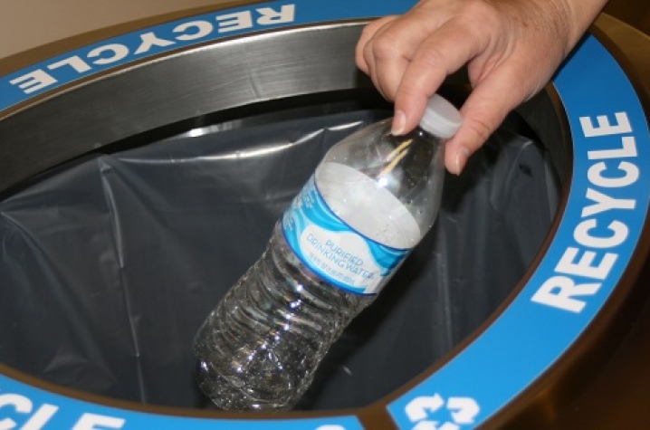 Photo of recycling on campus.