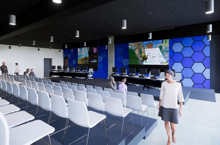 Rendering of gaming theater at Winslow facility