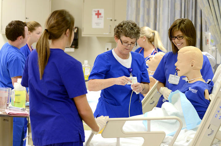 Students in the College of Nursing learn from experienced faculty and nurse mentors. 