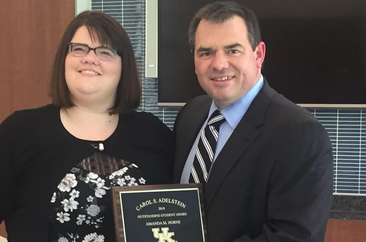 Winner of Adelstein Award, Amanda Moore Horne, with David Beach, director of the Disability  Resource Center 