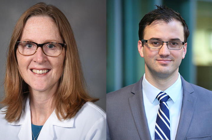 COVID-19 clinical trial principal investigators Dr. Susanne Arnold, associate director of clinical translation at the UK Markey Cancer Center and Dr. Zachary Porterfield, assistant professor of Microbiology, Immunology & Molecular Genetics.