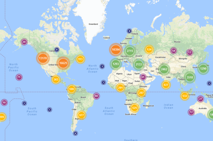 photo of geographical distributions of disClosure downloads