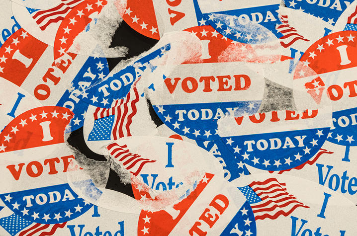 "I voted" sticker collage