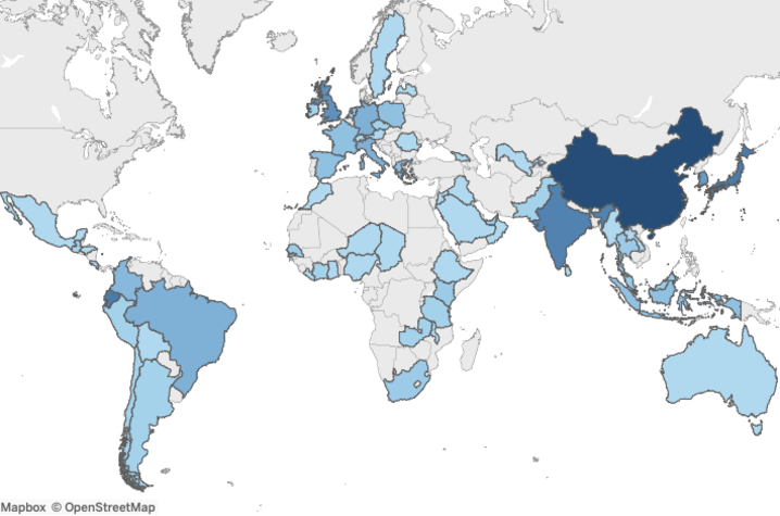 global map of UK partnerships