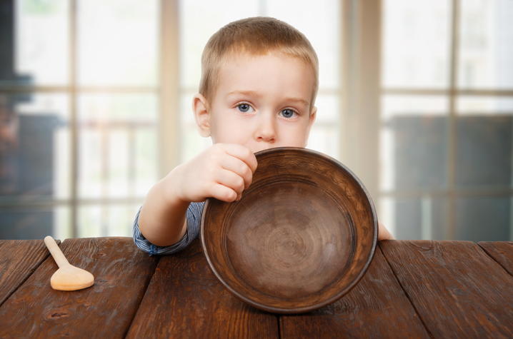 photo of hungry child