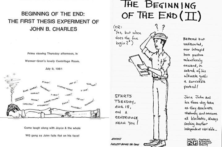 Cartoons drawn by John Charles illustrating his research
