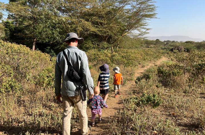 The Noblitt children were all under the age of six when they got off the airplane arriving in Kenya. Photo provided by Bryce Noblitt.