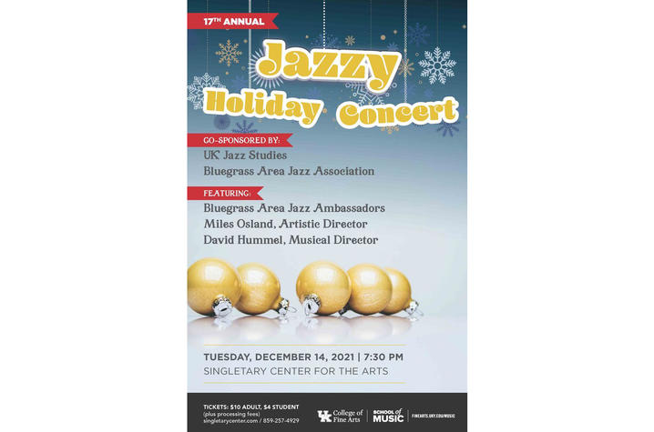 2021 poster for BAJA's A Jazzy Holiday Concert
