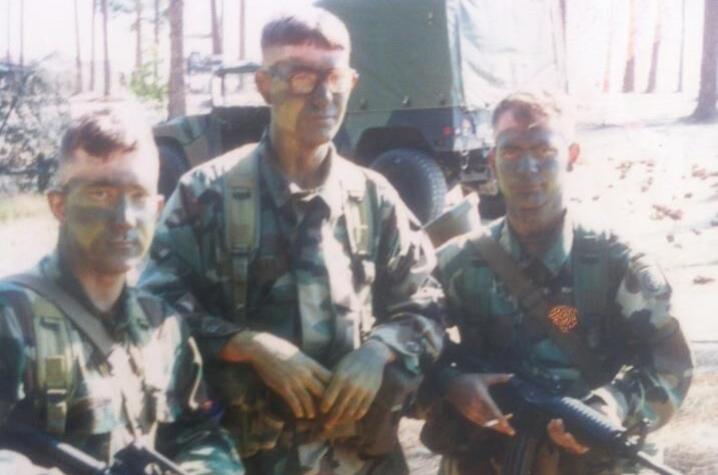 Growing up hating math, Jonathan Thomas (middle) enlisted with the 82nd Airborne Division as an infantry paratrooper. 