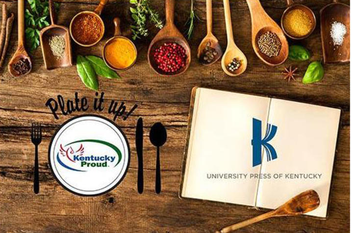 Graphic of Kentucky Proud Plate It Up! logo alongside University Press of Kentucky logo