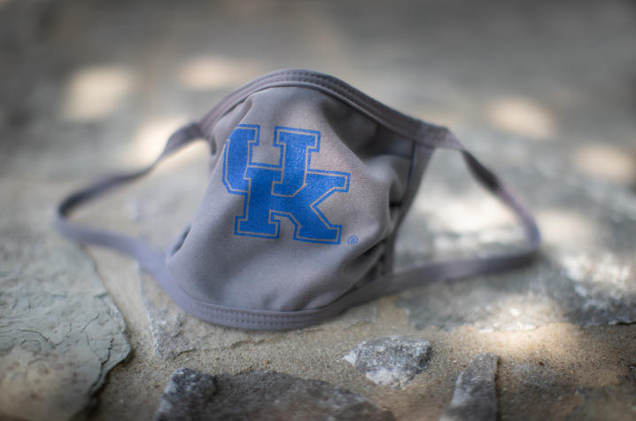 photo of mask with UK logo