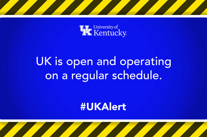 graphic saying UK is open and operating on regular schedule