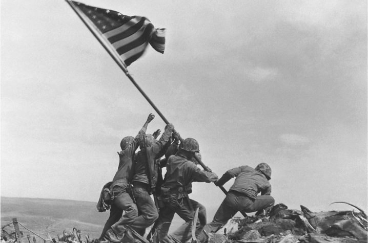 Six marines, including Kentuckian Franklin Sousley, raise the American Flag over Iwo Jima for a second time, Feb. 23, 1945 | Credit: Joe Rosenthal of the Associated Press This is a photo of Six marines, including Kentuckian Franklin Sousley, raise the American Flag over Iwo Jima for a second time, Feb. 23, 1945 | Credit: Joe Rosenthal of the Associated Press