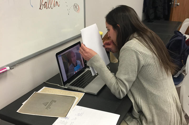 photo of Dealla Samadi working in the SCRC Learning Lab