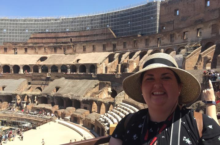 photo of Ashley McGaughey at the Colosseum in Rome