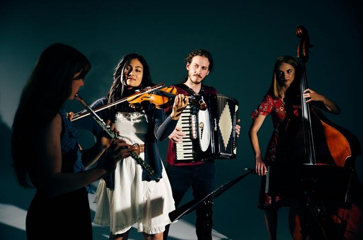 photo of Winterbirds band playing instruments