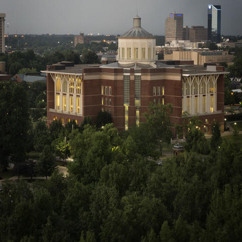 photo of Young Library with Lexington in background