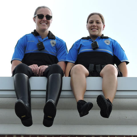UK Police on a rooftop