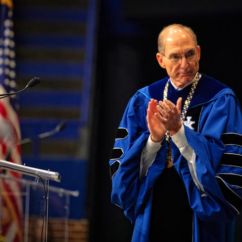 President Capilouto clapping at Commencement Ceremonies