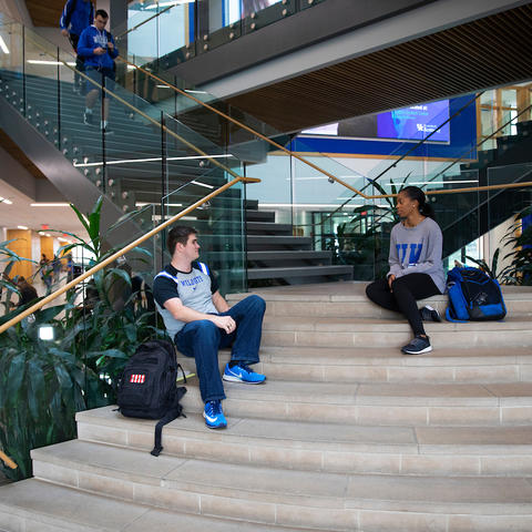 Photo of students on staircase