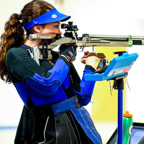 photo of Mary Tucker of UK Rifle competing 